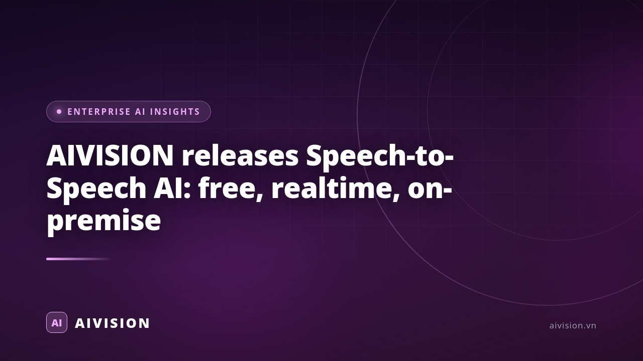 AIVISION lanza IA Speech-to-Speech: gratis, en tiempo real y on-premise